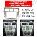 2 DIN автомобильный стерео радио dvd-плеер рамка Fascia панель отделка для Toyota Vios 2007-2012, Belta 2005-2008, Yaris седан 2006 +